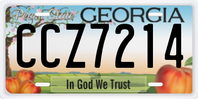 GA license plate CCZ7214