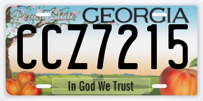 GA license plate CCZ7215