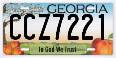 GA license plate CCZ7221