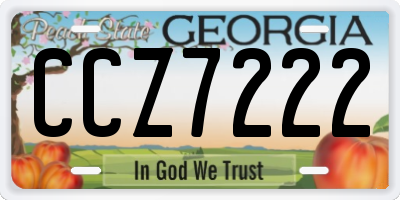 GA license plate CCZ7222