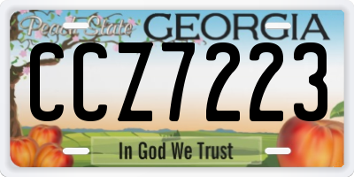 GA license plate CCZ7223