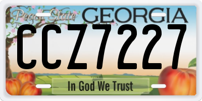 GA license plate CCZ7227