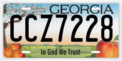 GA license plate CCZ7228
