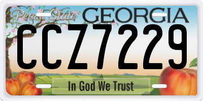 GA license plate CCZ7229