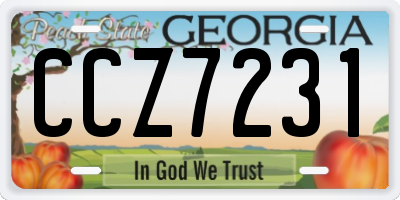 GA license plate CCZ7231