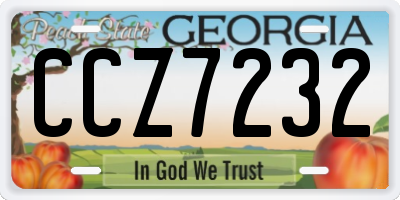 GA license plate CCZ7232