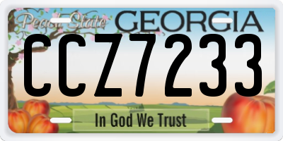 GA license plate CCZ7233