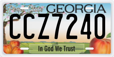 GA license plate CCZ7240