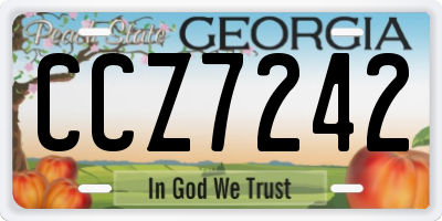 GA license plate CCZ7242