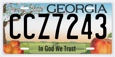 GA license plate CCZ7243