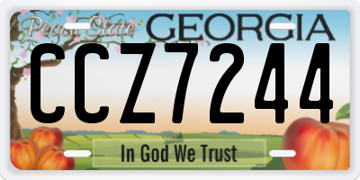GA license plate CCZ7244