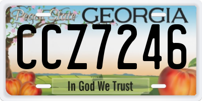 GA license plate CCZ7246