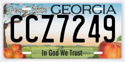 GA license plate CCZ7249