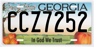 GA license plate CCZ7252