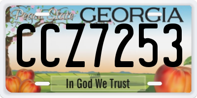 GA license plate CCZ7253