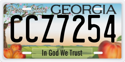 GA license plate CCZ7254