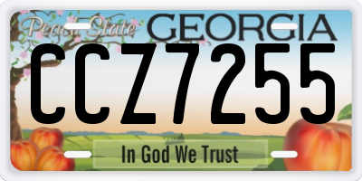 GA license plate CCZ7255