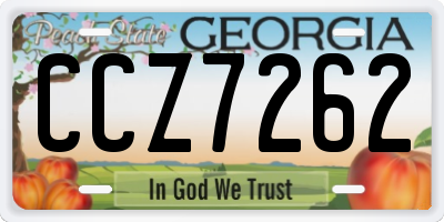 GA license plate CCZ7262