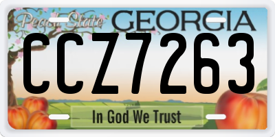 GA license plate CCZ7263