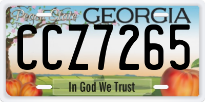 GA license plate CCZ7265