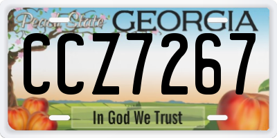 GA license plate CCZ7267