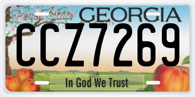 GA license plate CCZ7269