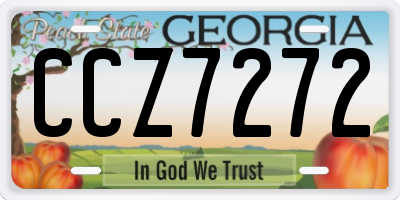 GA license plate CCZ7272