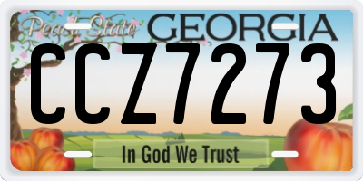 GA license plate CCZ7273