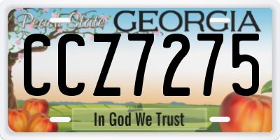 GA license plate CCZ7275