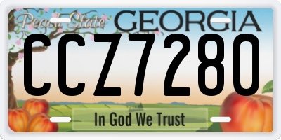 GA license plate CCZ7280