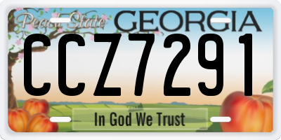 GA license plate CCZ7291