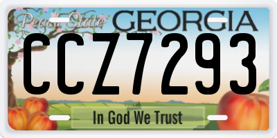 GA license plate CCZ7293