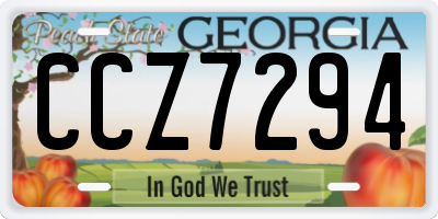 GA license plate CCZ7294