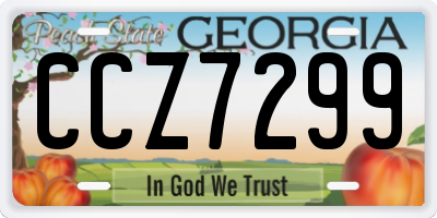GA license plate CCZ7299
