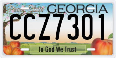 GA license plate CCZ7301