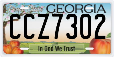 GA license plate CCZ7302