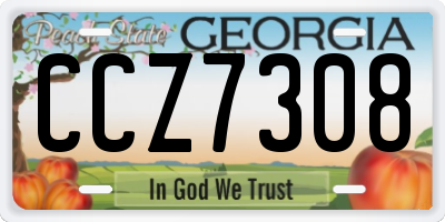 GA license plate CCZ7308