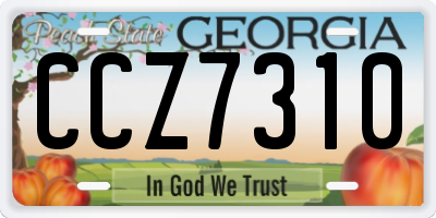 GA license plate CCZ7310