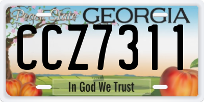 GA license plate CCZ7311