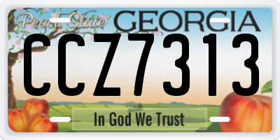 GA license plate CCZ7313