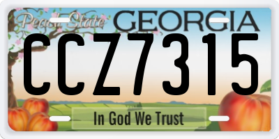 GA license plate CCZ7315