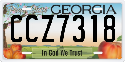 GA license plate CCZ7318