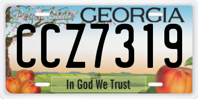 GA license plate CCZ7319