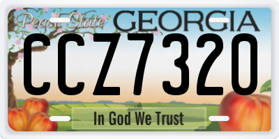 GA license plate CCZ7320