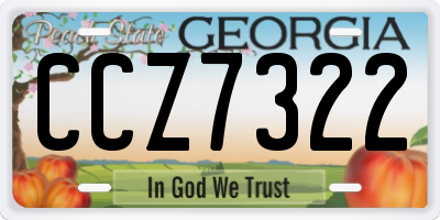 GA license plate CCZ7322