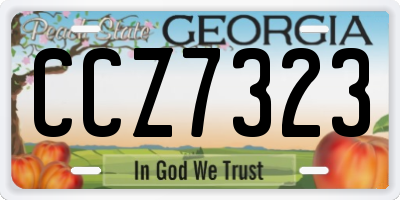 GA license plate CCZ7323