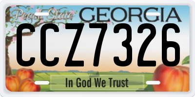 GA license plate CCZ7326