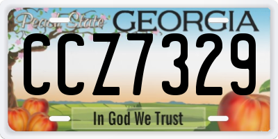 GA license plate CCZ7329