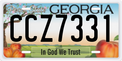 GA license plate CCZ7331