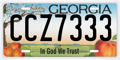 GA license plate CCZ7333